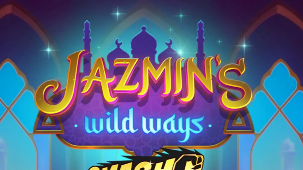 Pemandangan visual mewah dari slot Jazmin’s Wild Ways Smash Pots™ dengan latar belakang istana Arab.